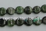 CBG14 15.5 inches 10mm flat round bronze green gemstone beads