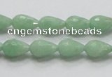 CBJ20 15.5 inches 8*12mm faceted teardrop jade beads wholesale