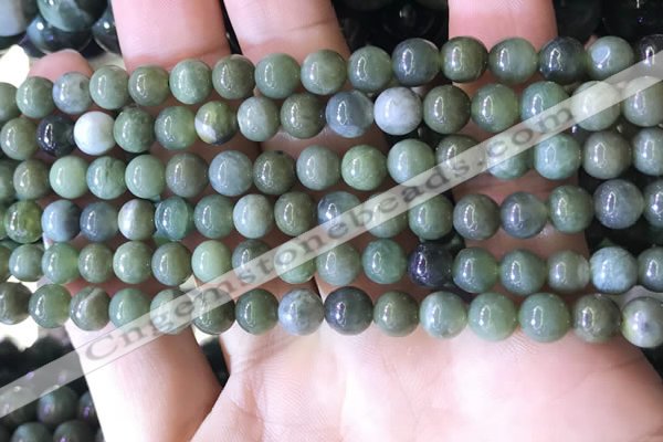 CBJ701 15.5 inches 6mm round green jade beads wholesale