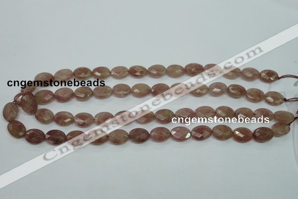 CBQ253 15.5 inches 12*16mm faceted oval strawberry quartz beads