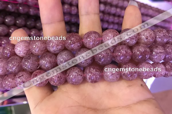 CBQ554 15.5 inches 12mm round strawberry quartz beads wholesale