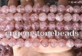 CBQ708 15.5 inches 10mm round strawberry quartz beads wholesale