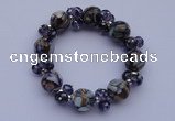 CBR31 5pcs imitation Swarovski crystal & lampwork glass beads bracelet