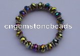 CBR50 5pcs 7 inches faceted rondelle AB color crystal beads bracelet