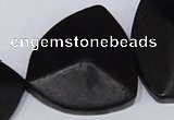 CBS19 15.5 inches 30*30mm triangle black stone beads wholesale