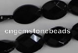 CBS312 15.5 inches 13*18mm faceted oval blackstone beads wholesale