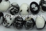 CBW115 15.5 inches 12*16mm rondelle black & white jasper beads