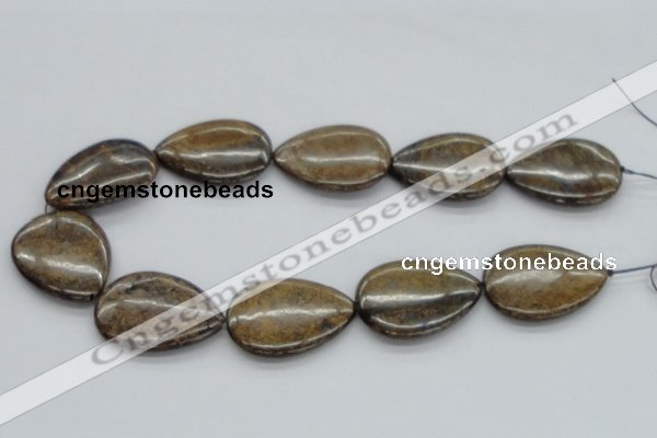 CBZ15 15.5 inches 30*40mm flat teardrop bronzite gemstone beads