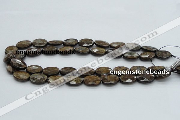 CBZ18 15.5 inches 15*20mm faceted oval bronzite gemstone beads