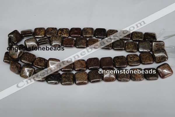 CBZ228 15.5 inches 16*16mm square bronzite gemstone beads