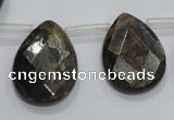 CBZ508 Top-drilled 15*20mm faceted flat teardrop bronzite gemstone beads