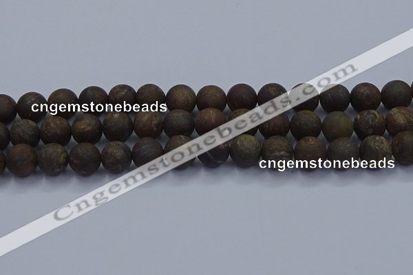 CBZ605 15.5 inches 12mm round matte bronzite beads wholesale