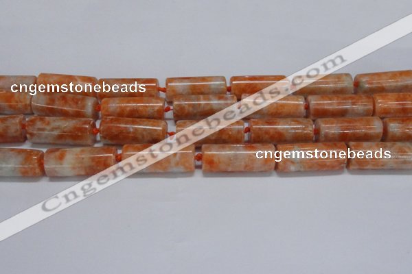 CCA466 15.5 inches 12*30mm tube orange calcite gemstone beads