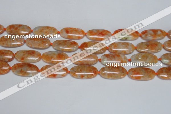 CCA485 15.5 inches 15*30mm oval orange calcite gemstone beads