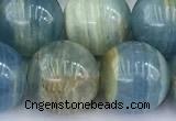 CCA549 15 inches 11mm - 12mm round blue calcite beads
