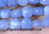 CCB1033 15 inches 4mm faceted coin aquamarine beads