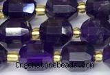 CCB1241 15 inches 7*8mm faceted amethyst gemstone beads