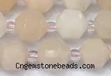 CCB1430 15 inches 7mm - 8mm faceted pink aventurine beads