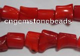 CCB52 15.5 inches 9*13mm irregular red coral beads Wholesale