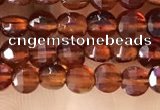 CCB536 15.5 inches 4mm faceted coin orange garnet beads wholesale