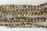 CCB800 15.5 inches 4*6mm rice picture jasper beads wholesale