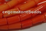 CCB83 15.5 inches 5*10mm column orange coral beads Wholesale