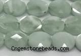 CCB934 15.5 inches 8*10mm faceted oval green angel skin beads