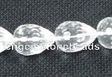CCC263 15*20mm faceted teardrop grade A natural white crystal beads