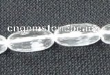 CCC266 10*20mm faceted rice grade A natural white crystal beads