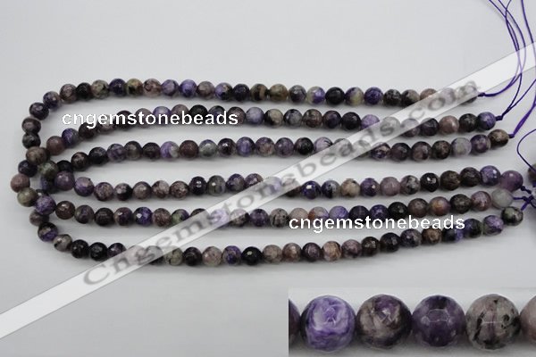 CCG52 15.5 inches 8mm faceted round natural charoite beads