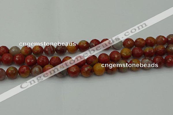 CCJ463 15.5 inches 10mm faceted round colorful jasper beads