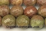 CCJ481 15 inches 6mm faceted round rainbow jasper beads