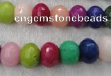 CCN1011 15.5 inches 8*12mm faceted rondelle multi colored candy jade beads