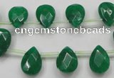 CCN1584 15.5 inches 10*14mm briolette candy jade beads wholesale
