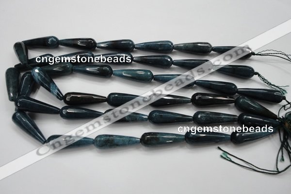 CCN1716 15.5 inches 10*30mm faceted teardrop candy jade beads wholesale