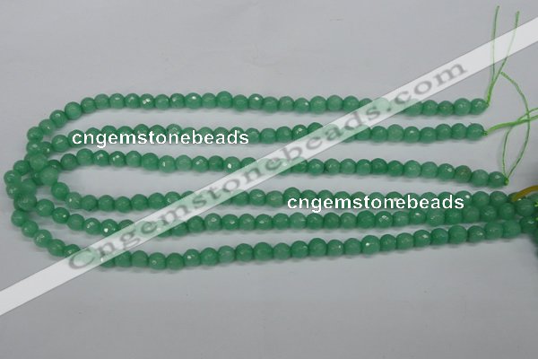 CCN1881 15 inches 6mm faceted round candy jade beads wholesale