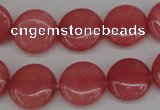 CCN2238 15.5 inches 14mm faceted coin candy jade beads wholesale