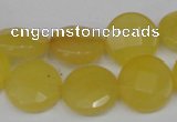 CCN241 15.5 inches 15mm faceted coin candy jade beads wholesale