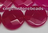 CCN270 15.5 inches 25mm faceted coin candy jade beads wholesale