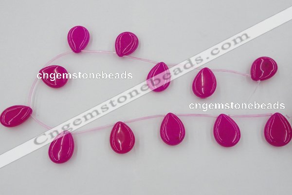 CCN2701 Top-drilled 18*25mm flat teardrop candy jade beads