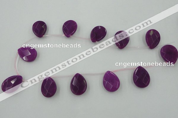 CCN2717 Top-drilled 18*25mm briolette candy jade beads wholesale
