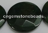 CCN321 15.5 inches 40mm faceted coin candy jade beads wholesale