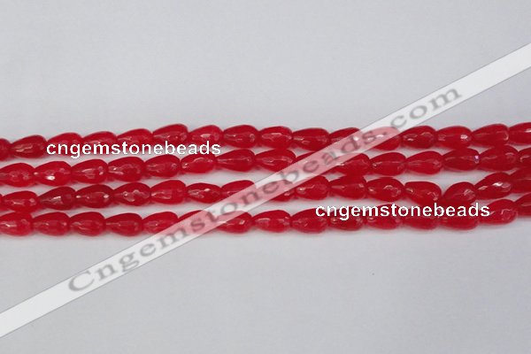 CCN3778 15.5 inches 8*12mm faceted teardrop candy jade beads