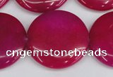 CCN3842 15.5 inches 30mm flat round candy jade beads wholesale