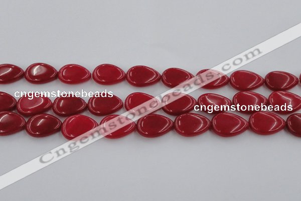 CCN3879 15.5 inches 15*20mm flat teardrop candy jade beads
