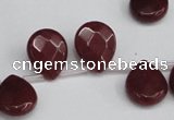 CCN3931 Top-drilled 12*15mm briolette candy jade beads wholesale