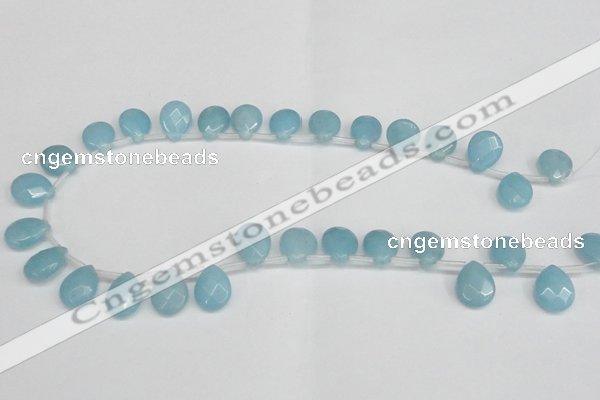 CCN3937 Top-drilled 12*15mm briolette candy jade beads wholesale