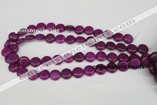 CCN485 15.5 inches 14mm flat round candy jade beads wholesale