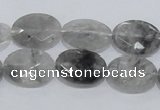 CCQ154 15.5 inches 13*18mm faceted oval cloudy quartz beads wholesale