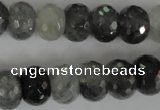 CCQ333 15.5 inches 10*14mm faceted rondelle cloudy quartz beads